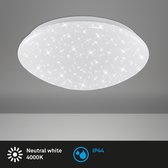 Briloner Leuchten - LED-paneel, plafondlamp dimbaar, plafondlamp met achtergrondverlichting, incl. afstandsbediening, 22 Watt, 3000 lumen, wit,