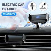 BOTC - Universele Auto Telefoonhouder - Elektrische Inductie - 360° Rotatie - Geschikt voor Ventilatierooster of Dashboard - Car Phone Holder - Zwart