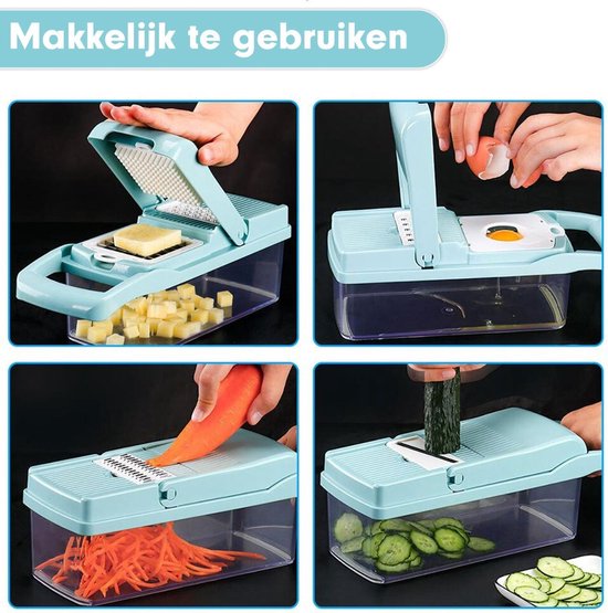 Dww-15 In 1 Multifunctionele Groentesnijder, Handmatige Groentesnijder Met Eierafscheider Professionele Keukenmandoline Groentesnijder Voor Het Snijden Van C