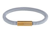 Armband dames touw -  heren armbanden scheepstouw Galeara Riu met magnetische sluiting - Wit Blauw Goud 21.5cm