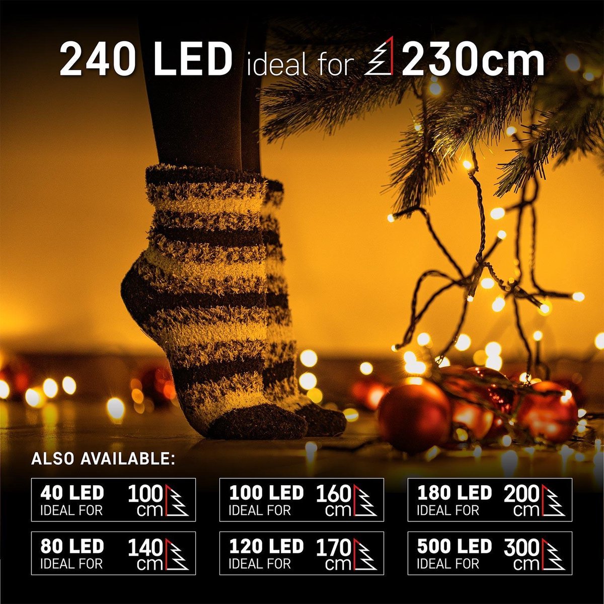 Kerstverlichting buiten - 24 meter 240 LED - Warm Wit - Lichtsnoer - IP44 Stekker met timerfunctie - Kerstboomverlichting - geschikt voor binnen en buiten - kerstverlichting led – foto 4