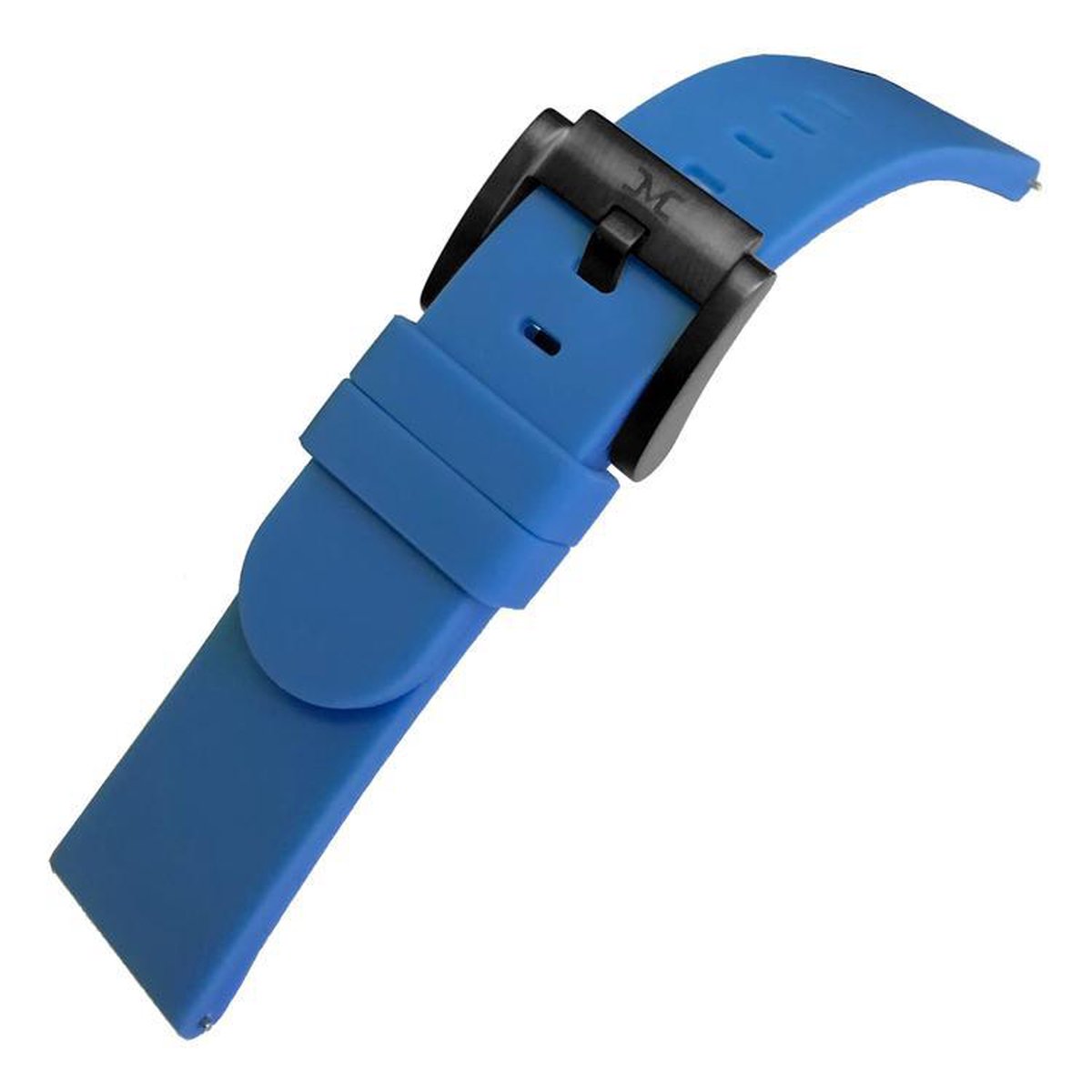 Marc Coblen - TW Steel Horlogeband Blauw Silicone Rubber Zwarte Gesp - 22mm