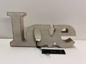 J-Line letter LOVE hout naturel 23x12x3cm