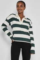 Noisy may T-shirt Nmhannah L/s Oversize Shirt 27019353 Ponderosa Pine/eggnog Stripes Dames Maat - S