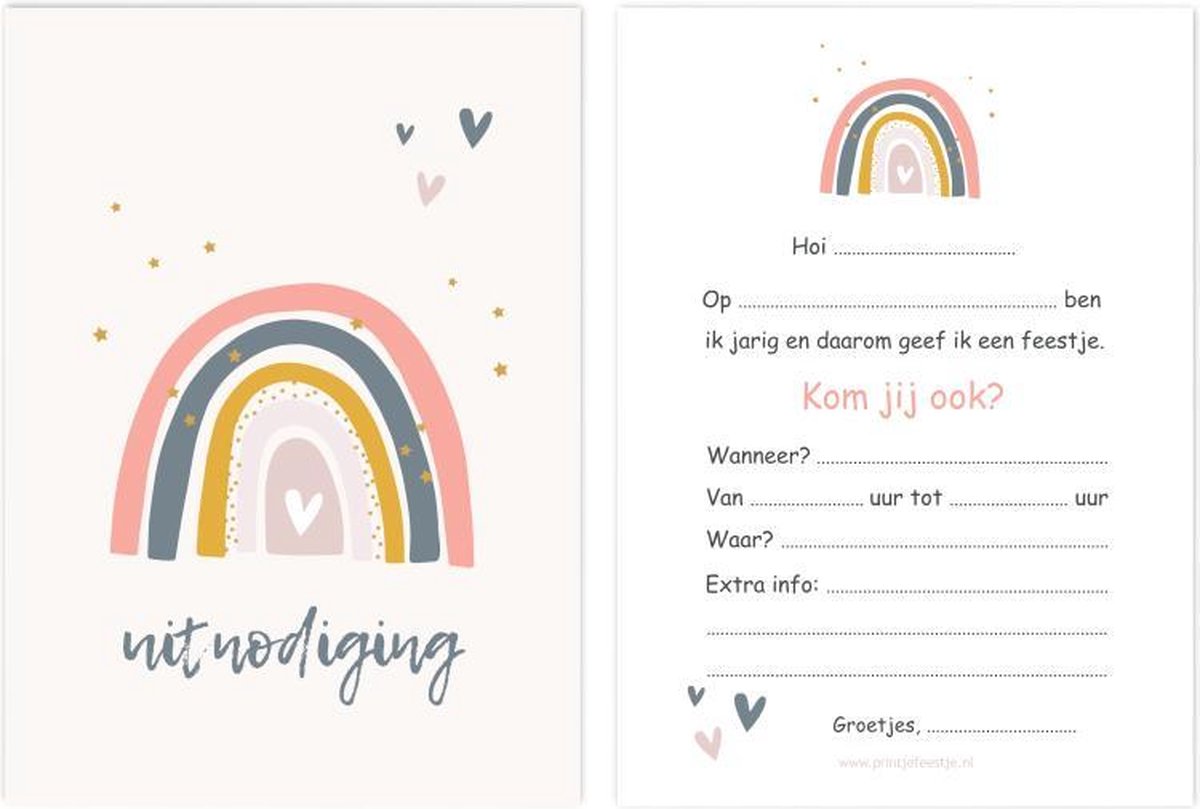 Regenbogen-Wolke Einladungskarte zum Basteln, Kindergeburtstag