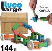 Grote houten constructieset van Luco Large. Duurzame blokken en plankjes. Ideaal voor op scholen, het kinderdagverblijf of thuis, Met verbindingsstukken en wielen, past op KAPLA, Bblocks.  14