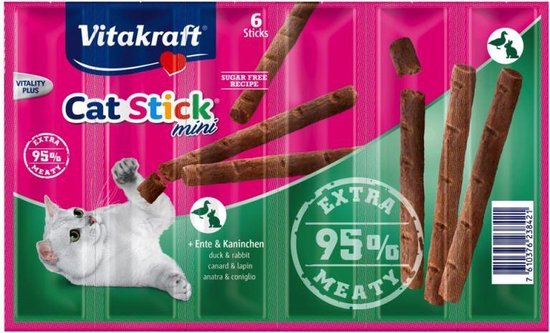 Vitakraft Cat Stick Eend/Konijn 1 stuk - 6 sticks