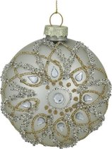 Oneiro's luxe kerstbal DIAM Flower – ø80 mm -  kerstbal - luxe verpakking – kerstcollectie – kerstdecoratie – kerstboomhanger – kerstversiering - goud