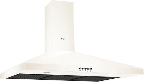 Wiggo WE-E943R(CB) - Wandschouw Afzuigkap - 90cm - 600m³/h - 4 standen - Energieklasse D - Creme - Koolstoffilters meegeleverd