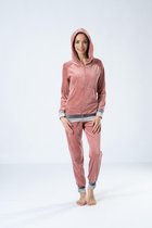 Belmanetti Huispak Dames Volwassenen Bamboo Velours | Joggingpak Dames | Trainingspak Dames | Lange Mouw Lange Broek | Calgary Bamboo Niki 3233/358 Rose Dawn 44