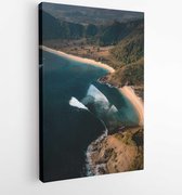 Onlinecanvas - Schilderij - Luchtfoto Een Eiland Art Verticaal Vertical - Multicolor - 50 X 40 Cm