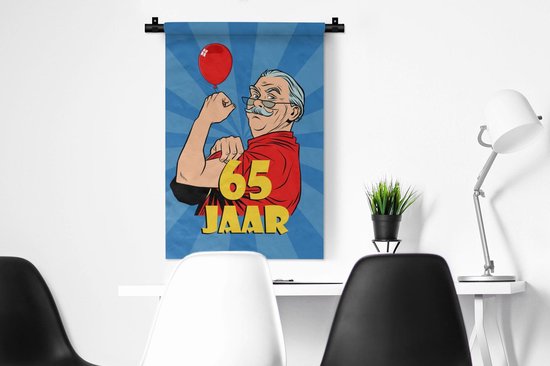 Tapisserie - Tissu mural - Homme - 65 ans - Anniversaire - 60x90 cm - Tapisserie