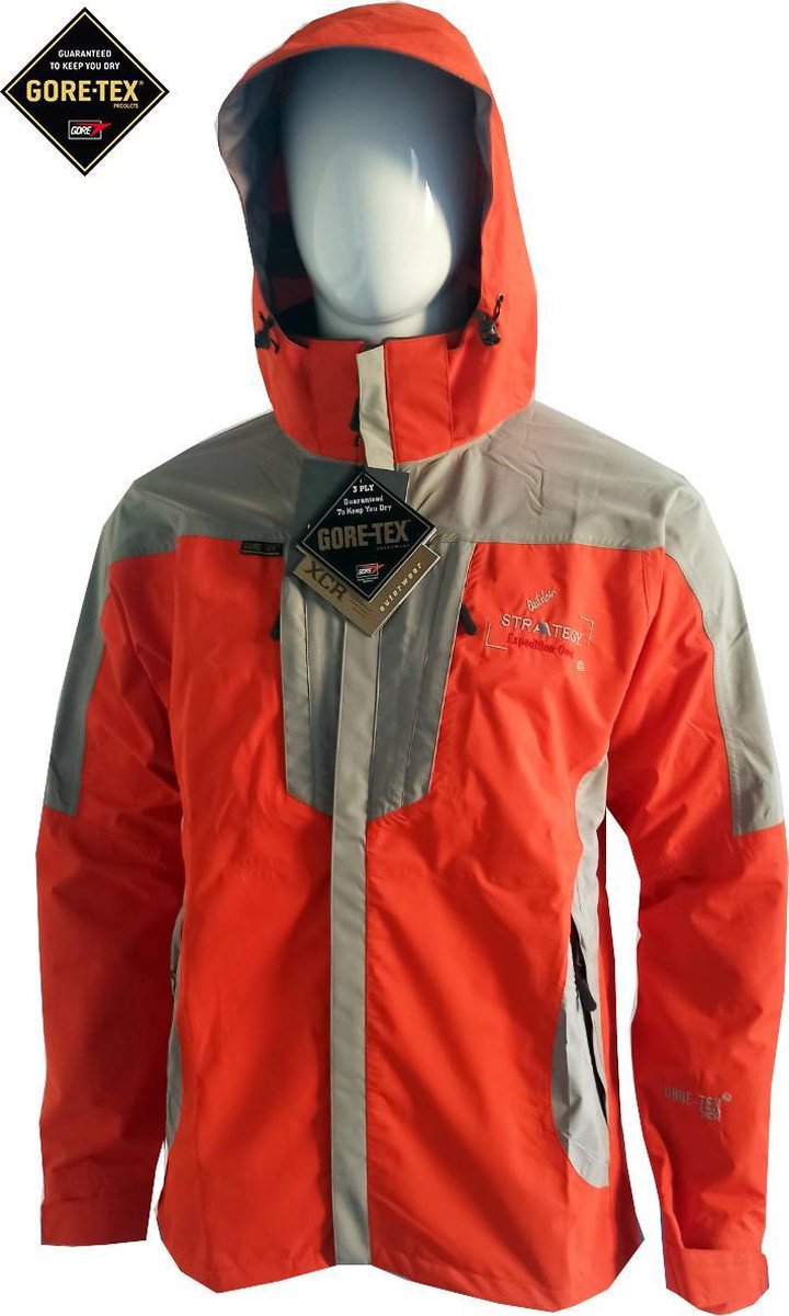 Gore-Tex® Outdoor-strategy regenjas 100% waterdicht ademend warm outer shell Oranje