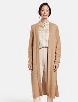 GERRY WEBER Dames Gebreide mantel van wol-kasjmier Camel Melange-40