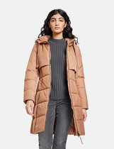 TAIFUN Dames Gewatteerde mantel met capuchon Tannin Brown-34