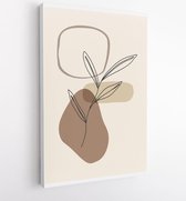 Gebladerte lijntekeningen met abstracte vorm. Abstract Plant Art-ontwerp voor print, omslag, behang, minimale en natuurlijke kunst aan de muur. 2 - Moderne schilderijen – Verticaal