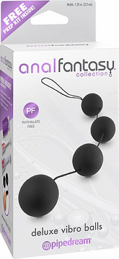 Analfantasy deluxe vibro balls, phthalate-free, in zwart.