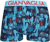 Gianvaglia Boxers 3-PACK 009 Imprimé cactus en bleu - TAILLE XL