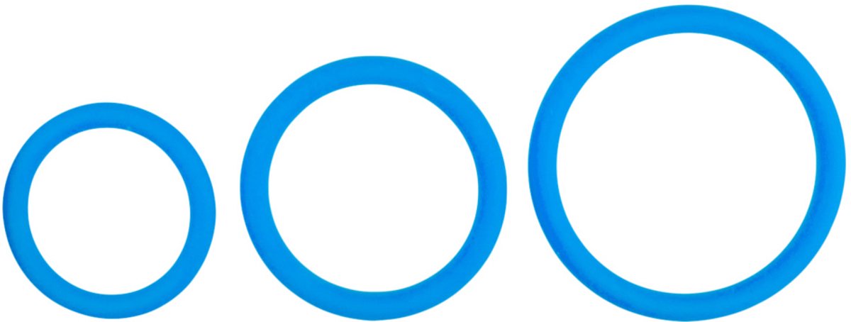 Goedkoopste Cockring set - drie maten - blauw