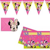 Dinsey Minnie Mouse Decoratie Birthday! | Disney Minnie Mouse | Party set | Slingers | Ballonnen | Tafelkleed | Uitnodigingen | Versiering | Decoratie | Verjaardag | Kinderfeestje