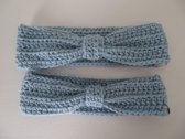 Baby / Kinder haarband - meisje haarband - winter - 1-2 jaar - blauw ( handgemaakt Sweet baby Bedstraw )
