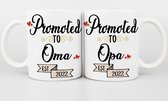 Set Promoted to Oma & Opa mokken - Beker - Kraamcadeau - Cadeau voor Oma & Opa - Gratis Inpak Service (Jaar 2025)