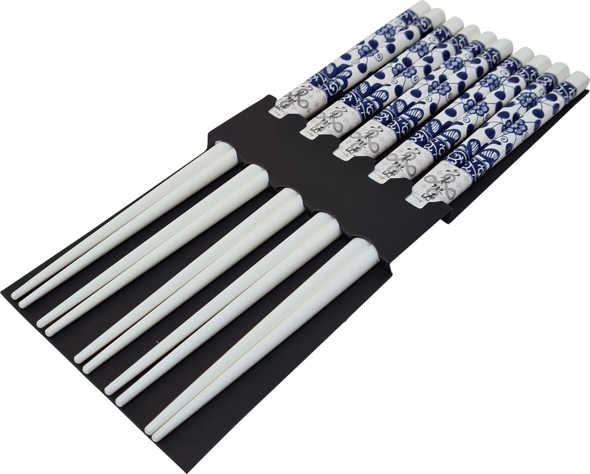 DongDong - Eetstokjes Japanse stijl - 5 paar - Bloemen motief