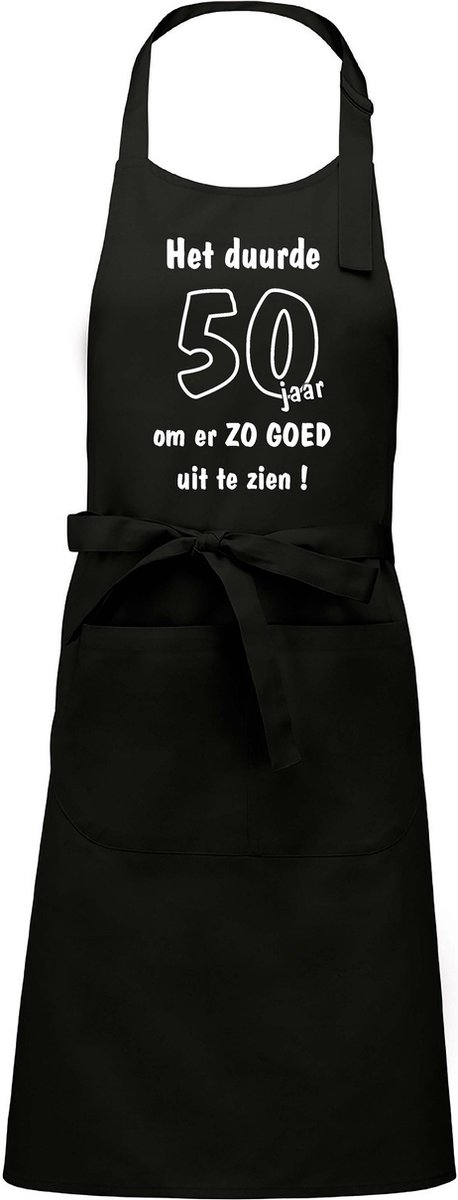 Mijncadeautje - Keukenschort - BBQ schort - Het duurde 50 jaar - zwart