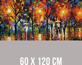 Allernieuwste Canvas Schilderij Modern Abstract Landschap - Abstract Modern Graffiti - kleur - 60 x 120 cm
