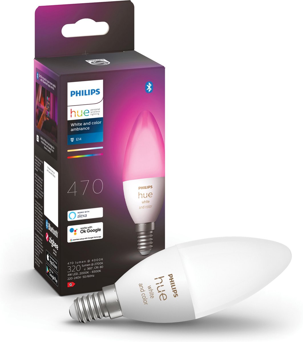 PHILIPS HUE Uitbreidingspakket GU10 met 4 Spotjes Warmwit Licht | Incl