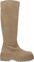 Sacha - Dames - Beige suède hoge chelsea boots - Maat 38