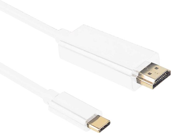 USB C naar HDMI - 4K Ultra HD - 2 meter - Wit - Allteq