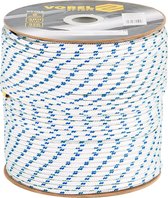 Touw op rol - 4mm - 400 meter - Wit/blauw