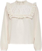 Only Blouse Onlkatinka Ls Lace Dnm Blouse 15238722 Creme Dames Maat - S