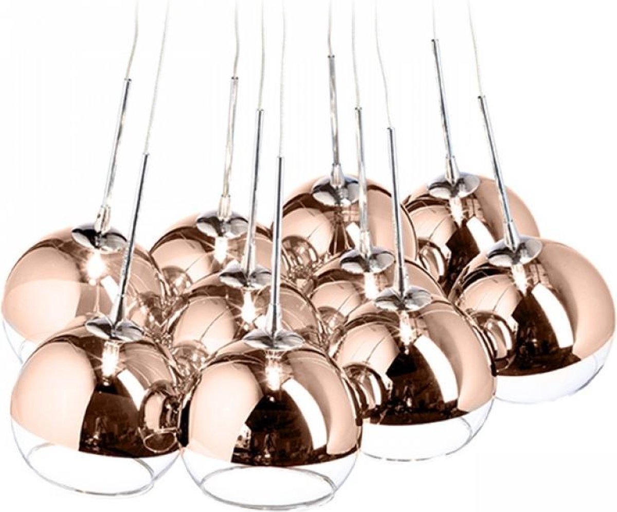 WhyLed ASTRAL pendent chrome-tinted glass/clear glass 230V/12V G4 10x20W
