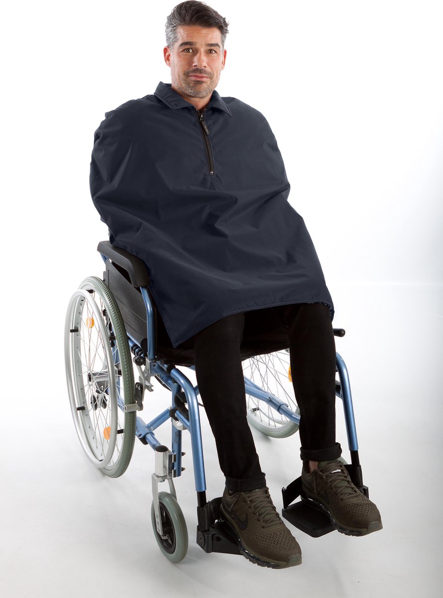 Goedkoopste Rolstoel poncho - Rolstoelcape - Rolstoel winter cape - Wind en waterdicht - Topkwaliteit- Marine