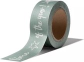 masking tape - Ruban de papier washi déco Vintage Noël menthe blanc - 15 mm x 10 m