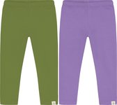 Smitten Organic Tregging Set of 2 - in Garden Green en Purple Haze
 kleur