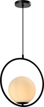 QUVIO Hanglamp modern - Lampen - Plafondlamp - Leeslamp - Verlichting - Verlichting plafondlampen - Keukenverlichting - Lamp - E27 Fitting - Met 1 lichtpunt - Voor binnen - Metaal - Glas - D 