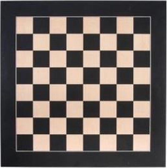 Afbeelding van het spel Schaakbord zwart esdoorn ingelegd 40x40 cm