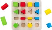 Geometric sorter 21 x 21 cm color//size 4x4 rubber wood plate