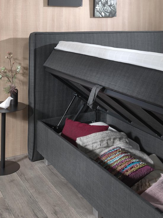 Dreamhouse® Slim Twijfelaar Boxspring met Opbergruimte – Bed - 140 x 200 cm  - Antraciet | bol.com
