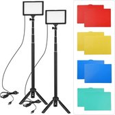 Dakta® Complete fotostudio set | LED | Soft box | Lampen | Fotografie Lamp | 4 kleuren licht