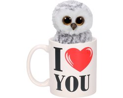 I Love You mok met knuffel uil