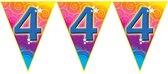 Verjaardag thema 4 jaar geworden feest vlaggenlijn van 5 meter - Feestartikelen/versiering