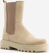 Groot leren meisjes chelsea boots - Beige - Maat 31