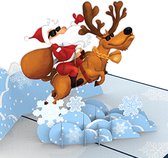 Hartensteler - Santa & Reindeer Pop-Up Card - 3D Pop-Up Wenskaart