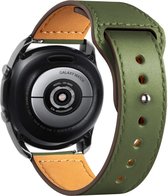 Smartwatch bandje - Geschikt voor Samsung Galaxy Watch 46mm, Samsung Galaxy Watch 3 45mm, Gear S3, Huawei Watch GT 2 46mm, Garmin Vivoactive 4, 22mm horlogebandje - PU leer - Fungus - Drukslu