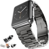 Luxe metalen armband Apple Watch zwarte kleur - Apple watch series 1/2/3/4/5/6/SE 42/44mm - Apple Watch bandje RVS
