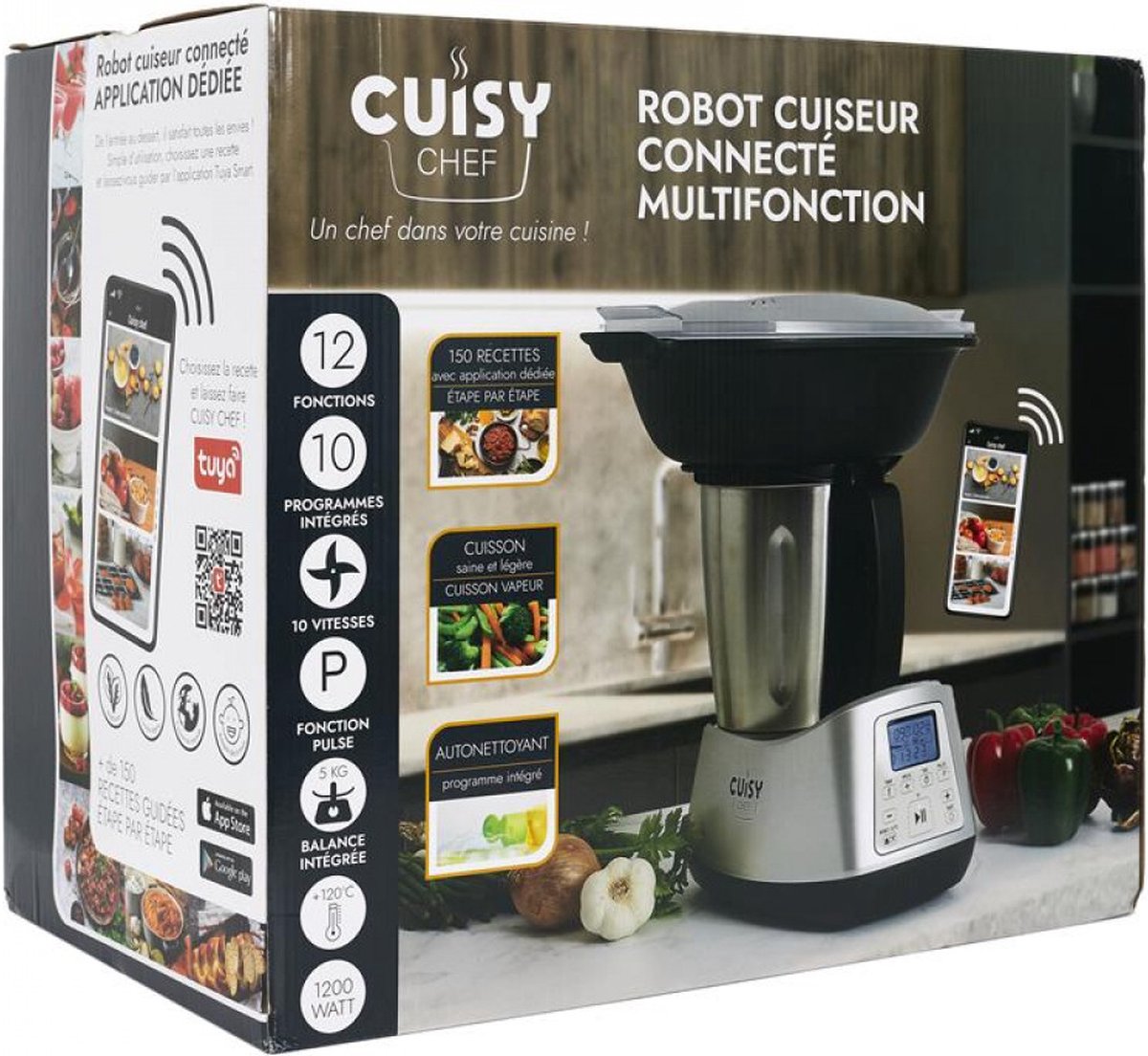 Cuisy Chef - KAS106 - Robot de cuisine - Multifonctionnel - Zwart/ Inox |  bol